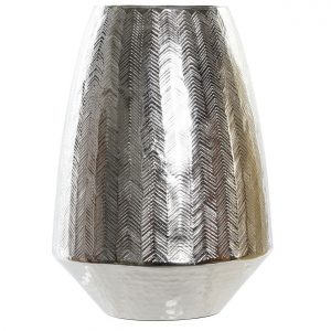 Bloemenvaas van alluminium zilver 22 x 32 cm