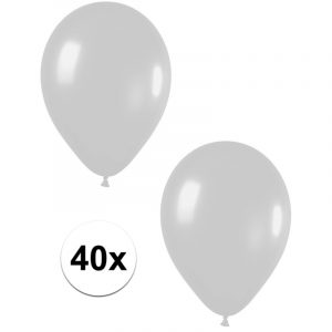 Zilveren metallic ballonnen 30 cm 40 stuks