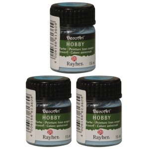 3x Lichtblauwe acrylverf/allesverf potjes 15 ml hobby/knutsel