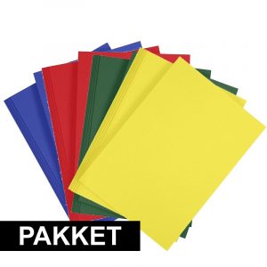 16 stuks A4 hobby karton in 4 kleuren blauw/rood/donkergroen/geel