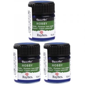 3x Blauwe acrylverf/allesverf potje 15 ml hobby/knutselmateriaal