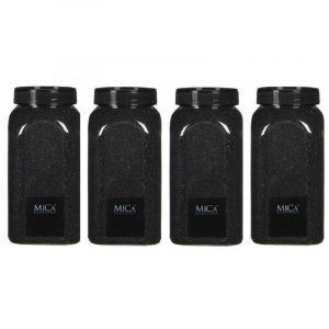 4x Hobby fijn zand zwart 1 kg