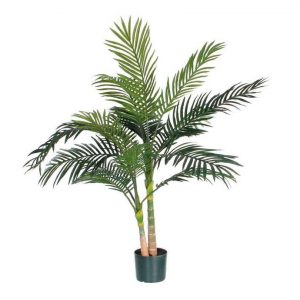 Groene Areca/goudpalm kunstplant 120 cm in zwarte plastic pot