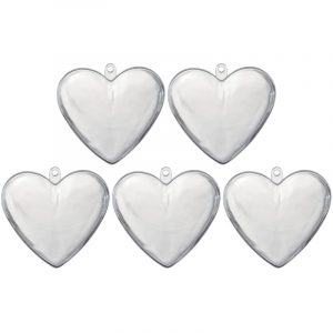 5x Transparant hartje 6 cm huwelijksbedankjes
