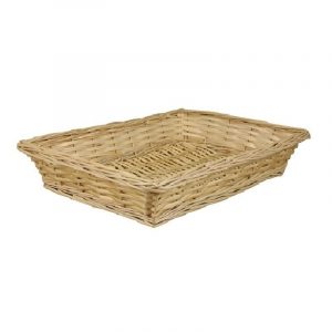 Rechthoekige rieten mand/schaal 36 x 26 x 7 cm
