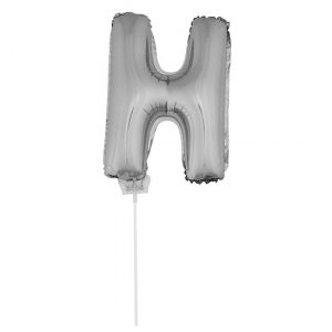 Opblaasbare letter ballon H zilver