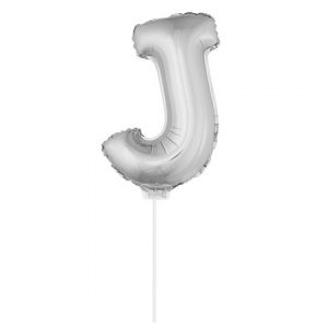 Opblaasbare opblaas letter J zilver
