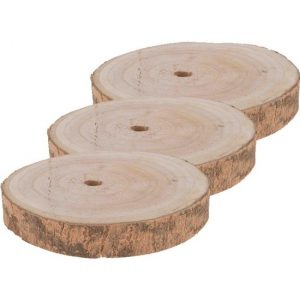 3x Boomschijven onderzetter rond 20 cm