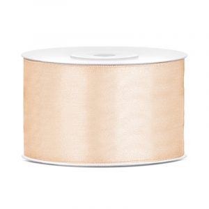1x Hobby/decoratie creme satijnen sierlinten 3,8 cm/38 mm x 25 meter