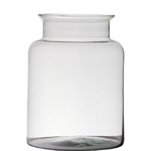 Transparante home-basics vaas/vazen van glas 25 x 19 cm