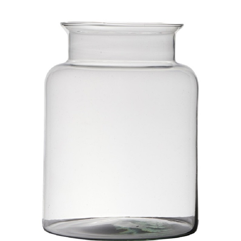 Transparante home-basics vaas/vazen van glas 25 x 19 cm