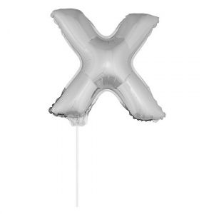 Opblaasbare letter ballon X zilver