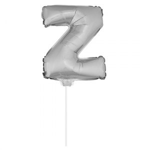 Opblaasbare letter ballon Z zilver
