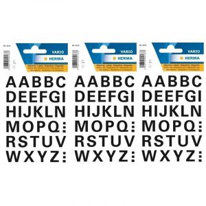 96x Alfabet stickers zwart 15 mm