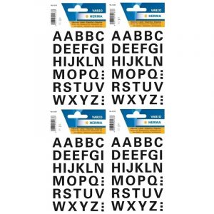 128x Alfabet stickers zwart 15 mm