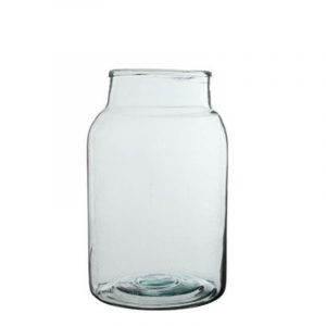 Cilinder vaas / bloemenvaas transparant glas 35 x 21 cm