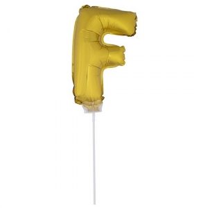 Opblaasbare letter ballon F goud