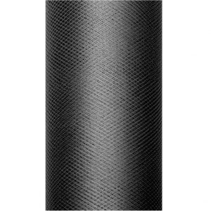 2x Hobby/decoratie zwarte tule stoffen op rolletjes 15 cm x 9 meter