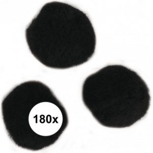180x Hobby balletjes zwart 15 mm