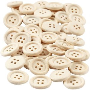 200 Stuks houten knopen 1,5 cm