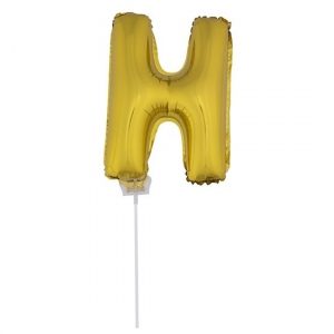 Opblaasbare letter ballon H goud
