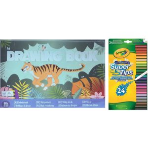 Tekenset A4 tekenboek met 24 stiften