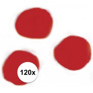 120x Rode decoratieve pompons 15 mm