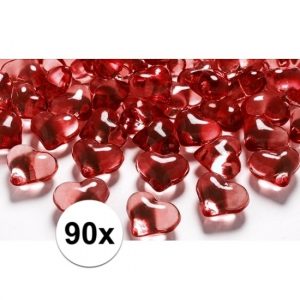 90 hart edelsteentjes rood 2 cm