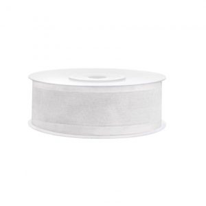 1x Hobby/decoratie wit chiffon sierlint 2,5 cm/25 mm x 25 meter