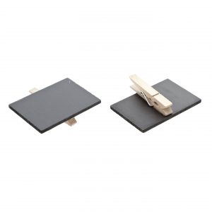Set van 6x stuks memo krijtbordjes op houten knijper 6 x 4 cm