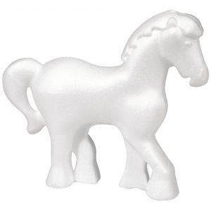 4x stuks paarden gemaakt van piepschuim 15 cm