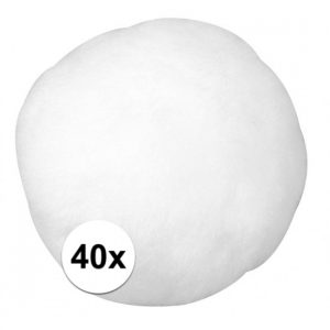 40x Witte decoratieve pompons 38 mm