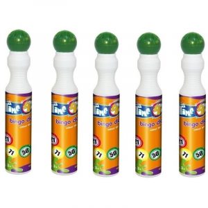 5x Ronde groene stift/marker voor bingo 43 ml