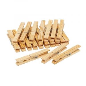 200x Houten wasknijpers / wasgoedknijpers 7 cm