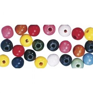 117x Gekleurde houten hobby kralen met groot gat 10 mm