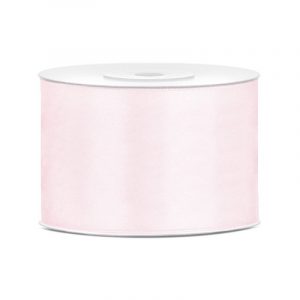 1x Hobby/decoratie poeder roze satijnen sierlinten 5 cm/50 mm x 25 meter