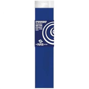 10x Knutsel crepe vouw papier kobaltblauw 250 x 50 cm