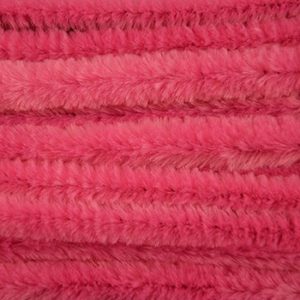 30x Roze chenille draad 14 mm x 50 cm
