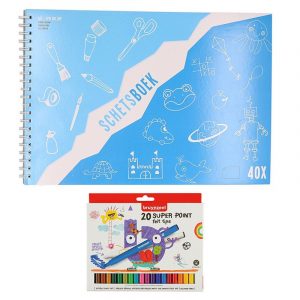 Tekenset A3 tekenboek met 20 stiften