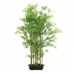 Groene bamboe kunstplant 120 cm in zwarte pot