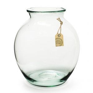 Transparante Eco bol vaas/vazen van glas 32 x 28 cm