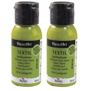 2x Limegroene textielverf om mee te schilderen