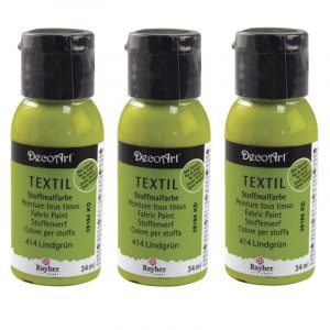 3x Limegroene textielverf om mee te schilderen