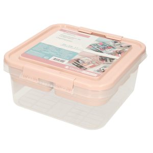 Multifunctionele opberg/sorteer naaigaren/verband/hobby box/doos roze 26 x 24 x 11 cm