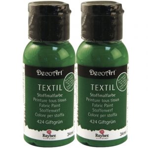 2x Groene textielverf om mee te schilderen