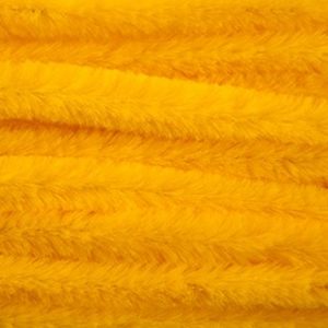 20x Geel chenille draad 14 mm x 50 cm