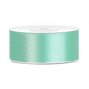 1x Hobby/decoratie mint groen satijnen sierlint 2,5 cm/25 mm x 25 meter