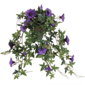 Groene Petunia paarse bloemen kunstplanten 50 cm