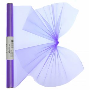 2x Paarse organza stof op rol 40 x 200 cm hobbymateriaal