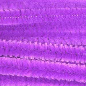 50x Paars chenille draad 14 mm x 50 cm